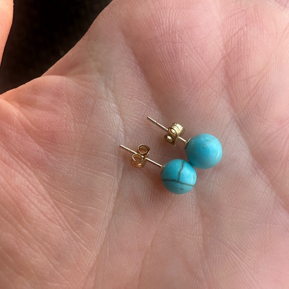 14k Turquoise Stud Earrings